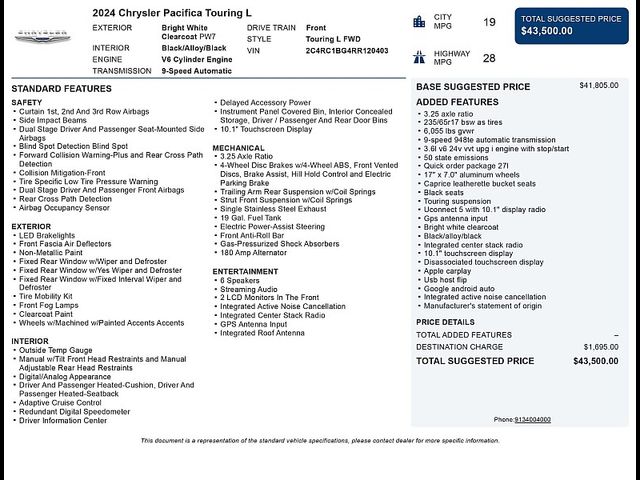 2024 Chrysler Pacifica Touring-L