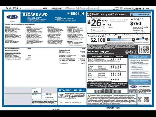 2024 Ford Escape ST-Line Elite