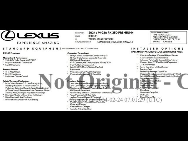 2024 Lexus RX RX 350 Premium Plus