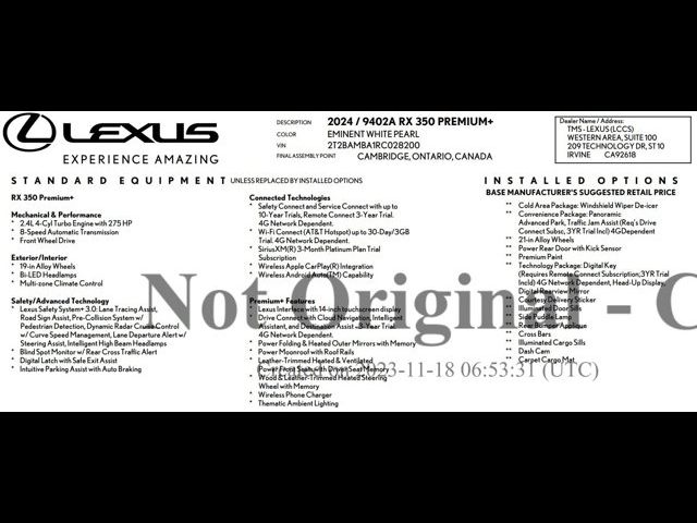 2024 Lexus RX RX 350 Premium Plus