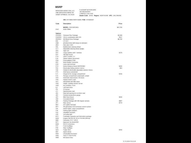 2024 Mercedes-Benz Sprinter Cargo