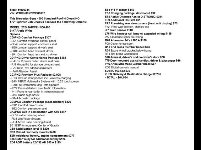 2024 Mercedes-Benz Sprinter Chassis