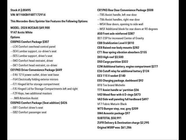 2024 Mercedes-Benz Sprinter Base