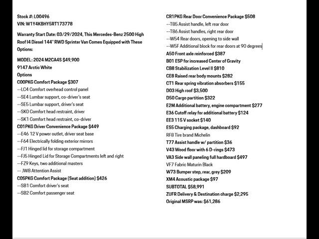 2024 Mercedes-Benz Sprinter Base