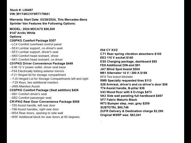 2024 Mercedes-Benz Sprinter Base