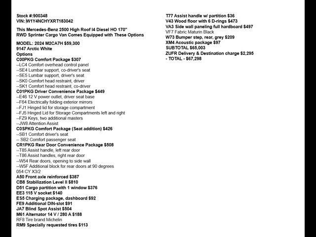 2024 Mercedes-Benz Sprinter Base