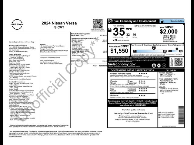 2024 Nissan Versa S