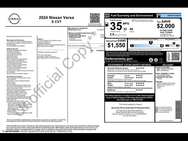 2024 Nissan Versa S