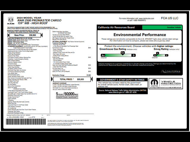 2024 Ram ProMaster Cargo Van Tradesman