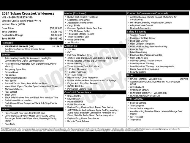 2024 Subaru Crosstrek Wilderness