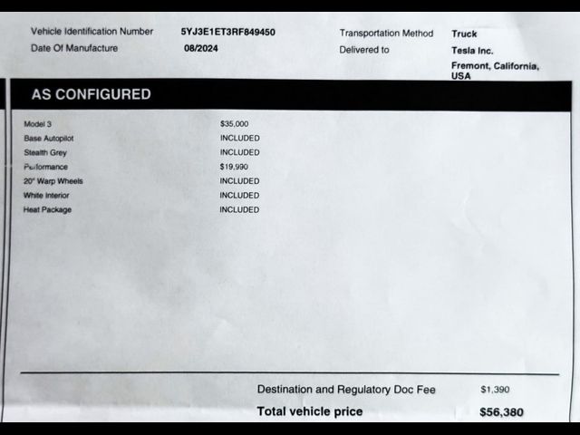 2024 Tesla Model 3 Performance