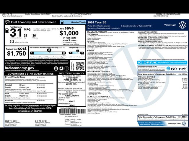 2024 Volkswagen Taos SE