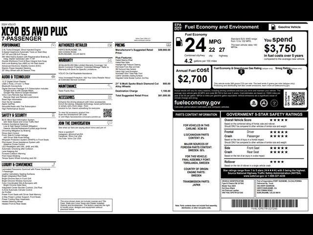 2024 Volvo XC90 Plus Bright Theme