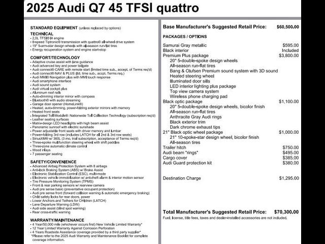 2025 Audi Q7 Premium Plus