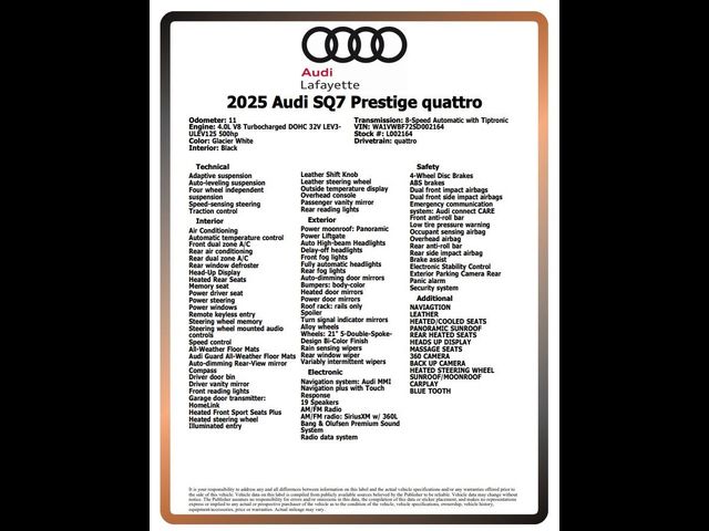 2025 Audi SQ7 Prestige