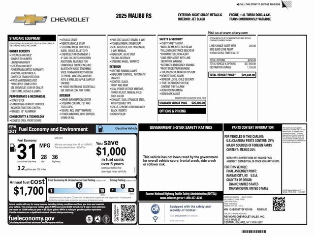 2025 Chevrolet Malibu RS