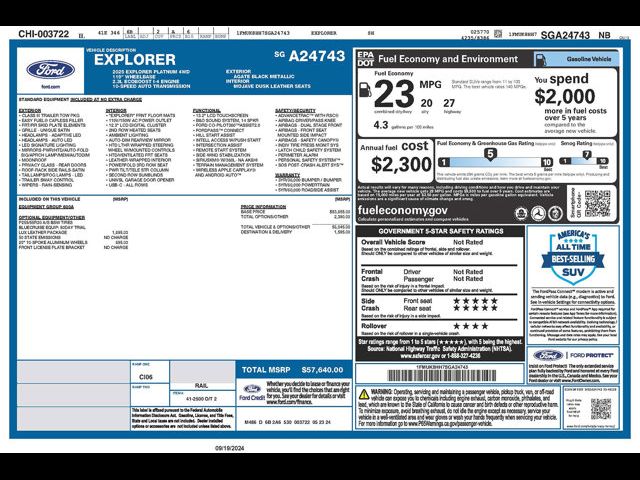 2025 Ford Explorer Platinum