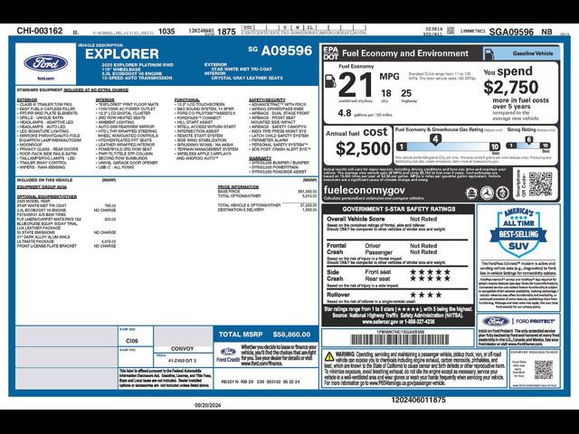 2025 Ford Explorer Platinum