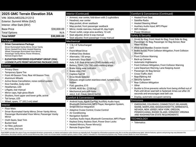 2025 GMC Terrain FWD Elevation