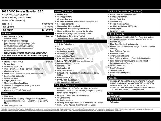 2025 GMC Terrain FWD Elevation