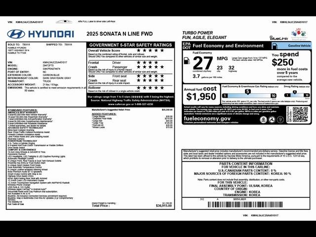 2025 Hyundai Sonata N Line