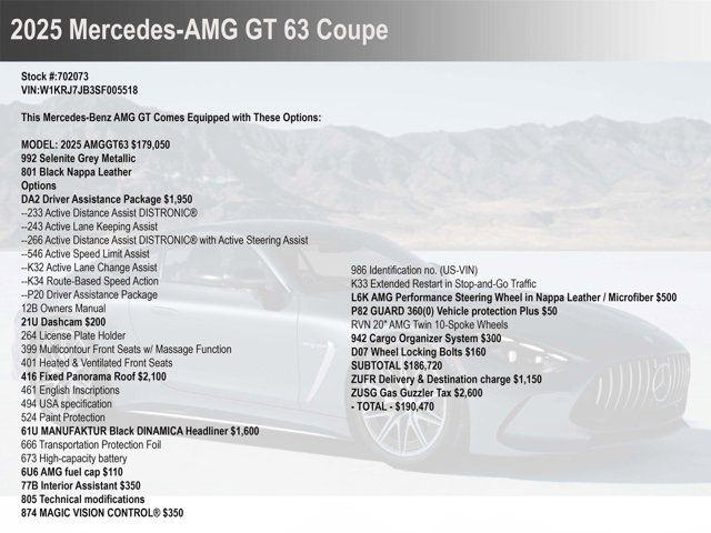 2025 Mercedes-Benz AMG GT 63