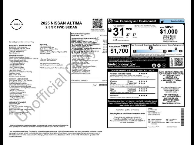 2025 Nissan Altima SR