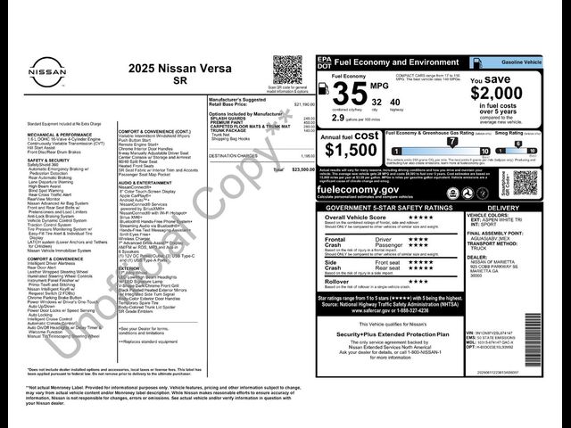 2025 Nissan Versa SR