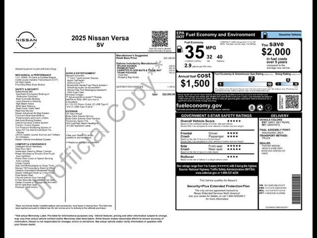 2025 Nissan Versa SV
