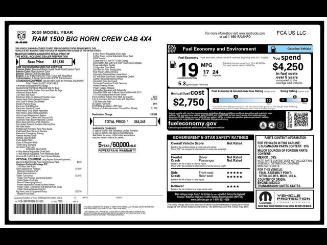 2025 Ram 1500 Big Horn