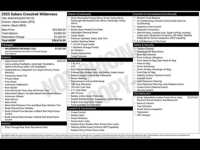 2025 Subaru Crosstrek Wilderness
