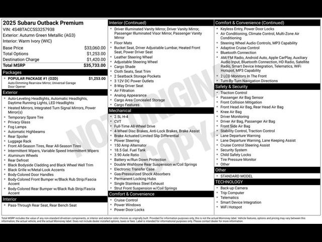 2025 Subaru Outback Premium