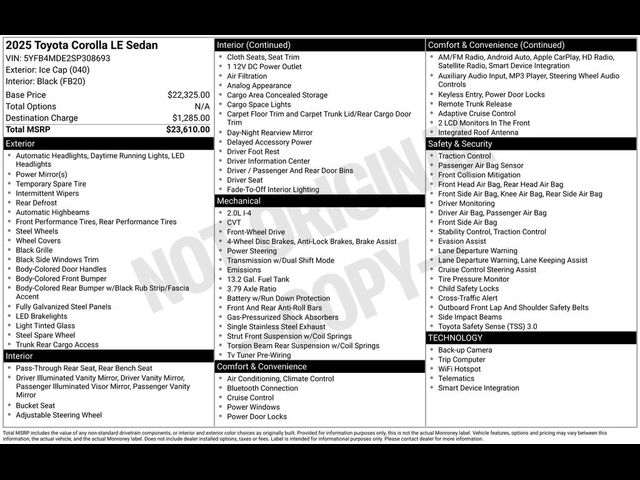 2025 Toyota Corolla LE