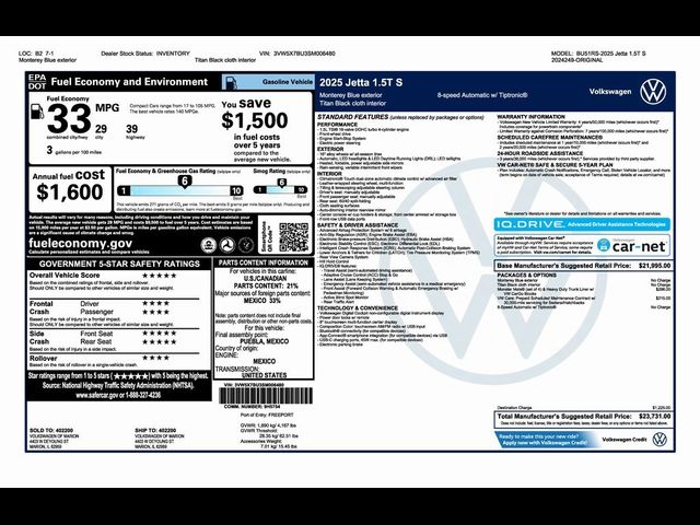 2025 Volkswagen Jetta S