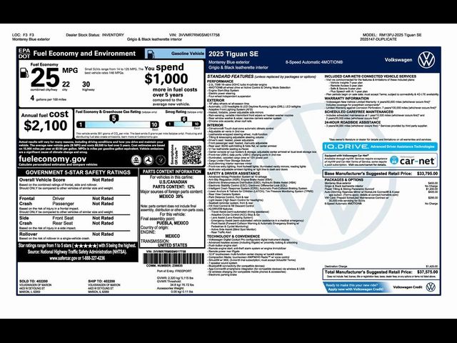2025 Volkswagen Tiguan SE