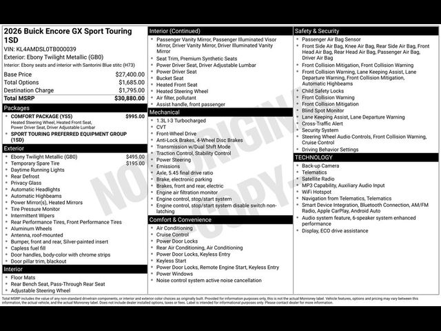 2026 Buick Encore GX Sport Touring