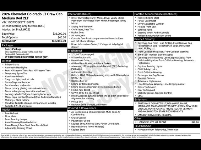 2026 Chevrolet Colorado LT