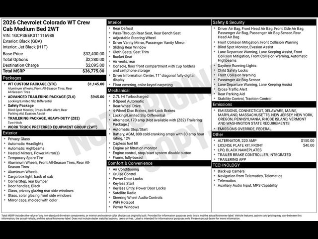 2026 Chevrolet Colorado Work Truck