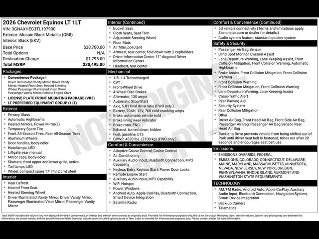 2026 Chevrolet Equinox FWD LT