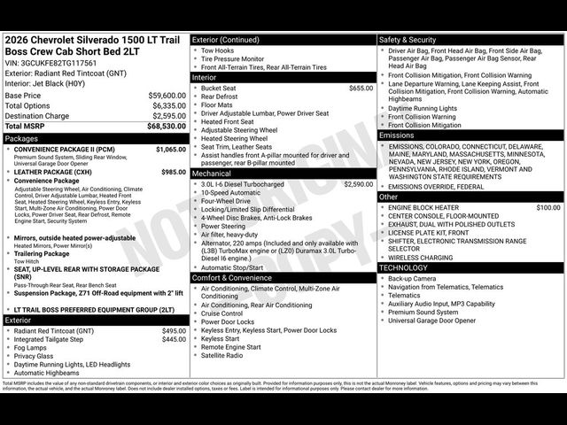 2026 Chevrolet Silverado 1500 LT Trail Boss