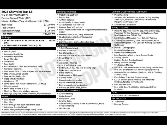 2026 Chevrolet Trax LS