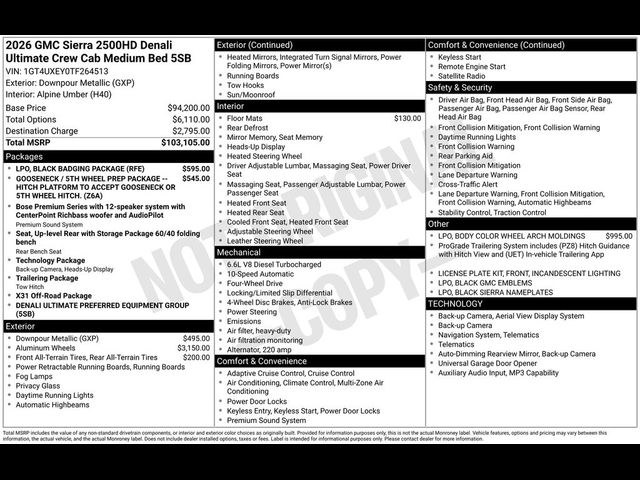 2026 GMC Sierra 2500HD Denali Ultimate