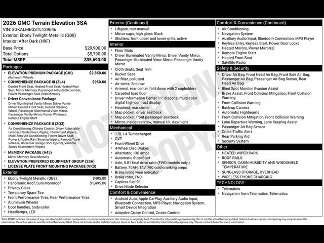 2026 GMC Terrain FWD Elevation