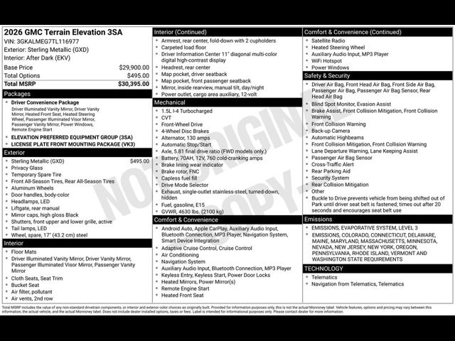 2026 GMC Terrain FWD Elevation