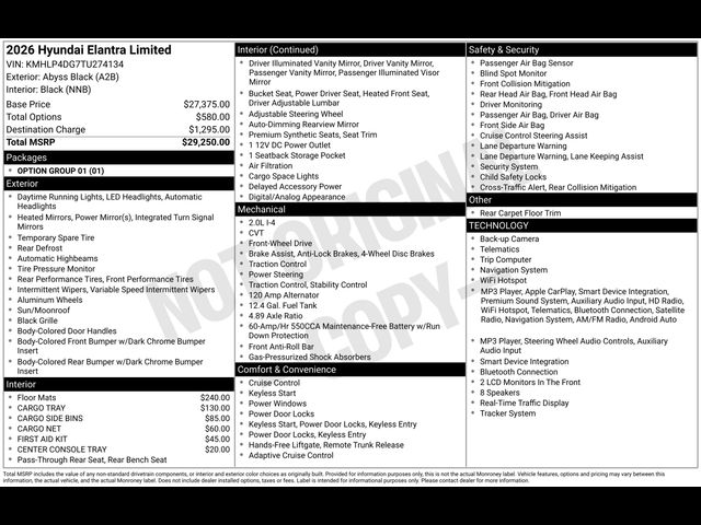 2026 Hyundai Elantra Limited