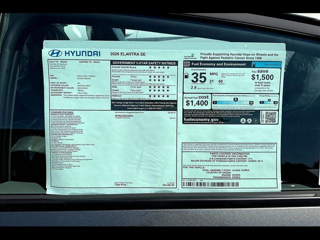 2026 Hyundai Elantra SE