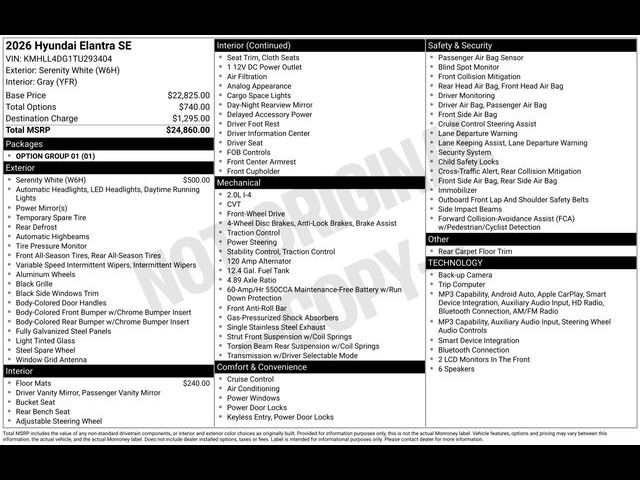 2026 Hyundai Elantra SE