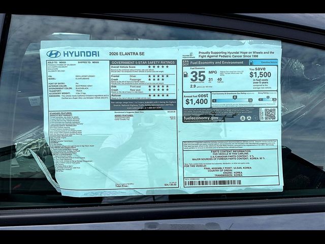 2026 Hyundai Elantra SE