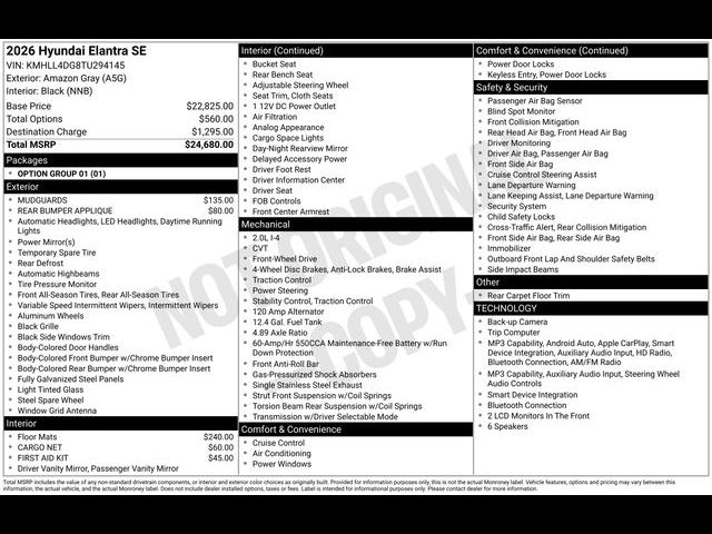 2026 Hyundai Elantra SE