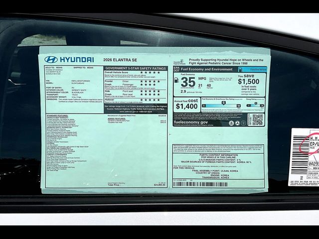2026 Hyundai Elantra SE